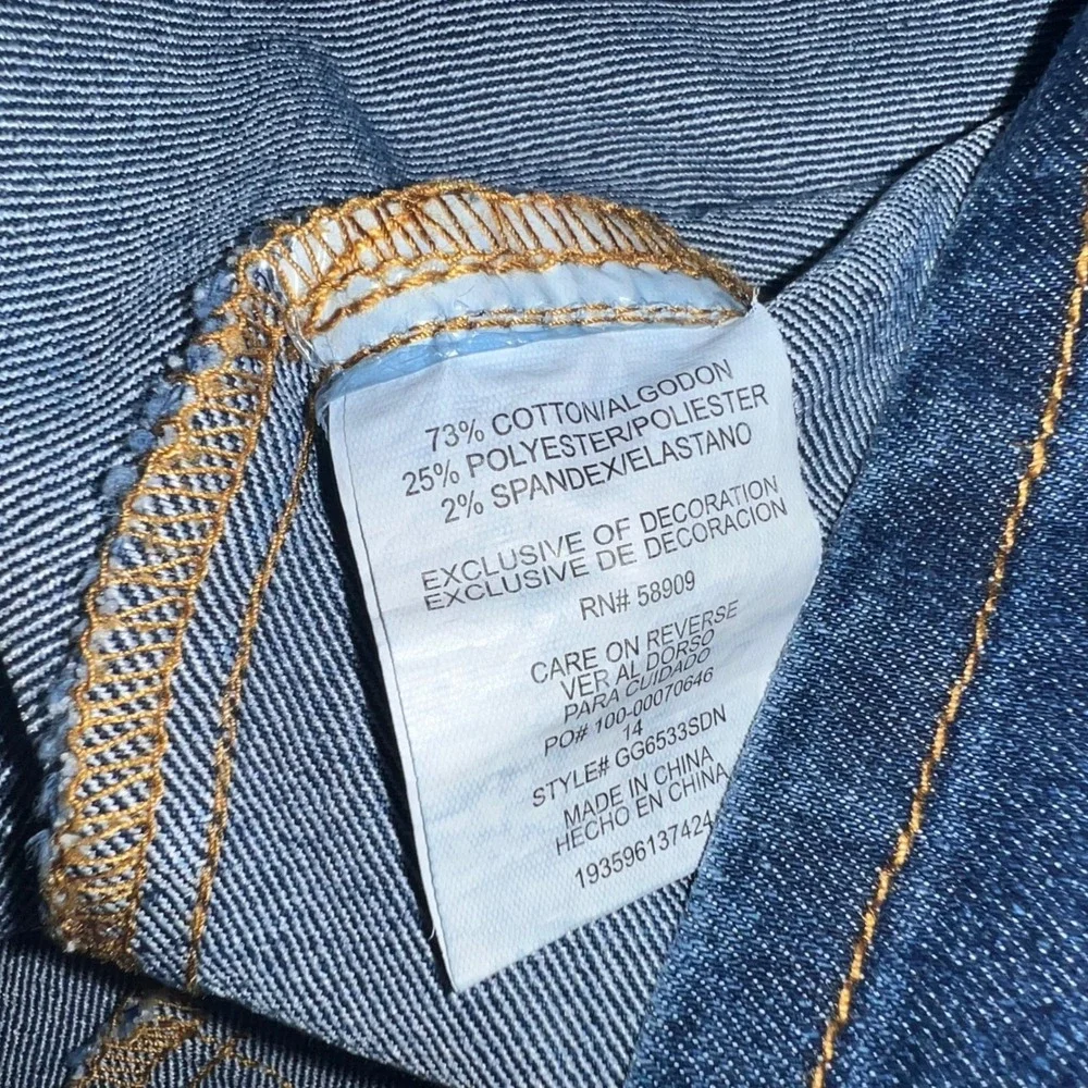 GB Girls‎ Denim Mini Skirt Medium Wash High Waist Tie Belt Blue Kids Size 14